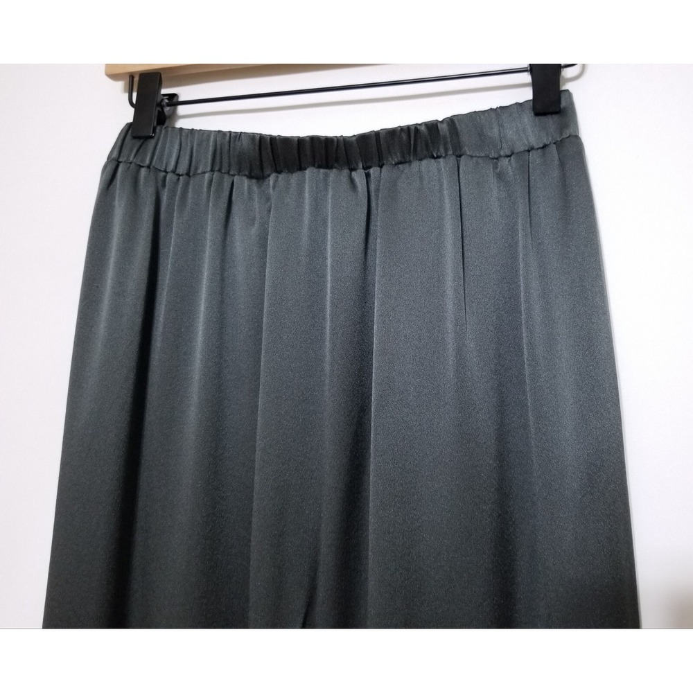 NWT Vince Knot Paneled Silk Satin Midi Skirt in Mineral Stone Green Size XS $325 - Picture 14 of 16